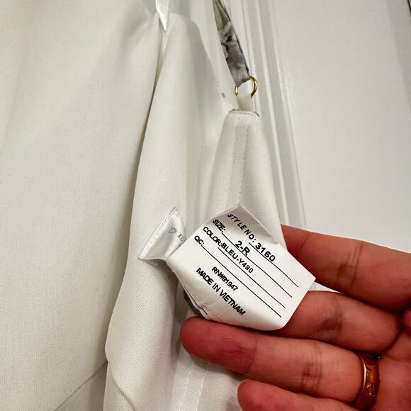 NEW Dessy Collection Bustier Ruffle Evening Gown in Bleu Garden Print Size 2 - Picture 9 of 9